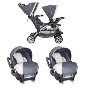 2 in 1 double stroller with bassinet